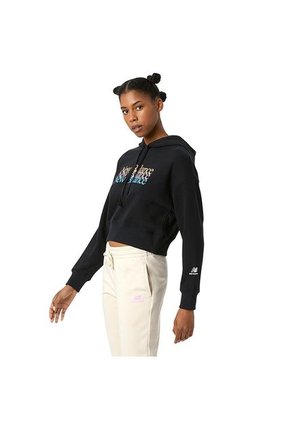 Hoodie New Balance Essentials Celebrate Para Mujer-Negro