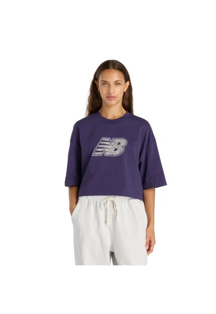 Camisa Deportiva New Balance Originals Graphics Morado Mujer