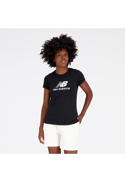 Camisa Deportiva New Balance Original EssStacked Negro Mujer