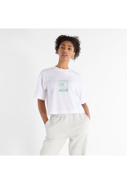 Camisa Tshirt Marca New Balance Relaxed 550 Blanco Mujer