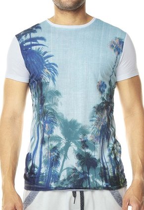 Camiseta Blanca/Azul aguamarina-Royal New Project