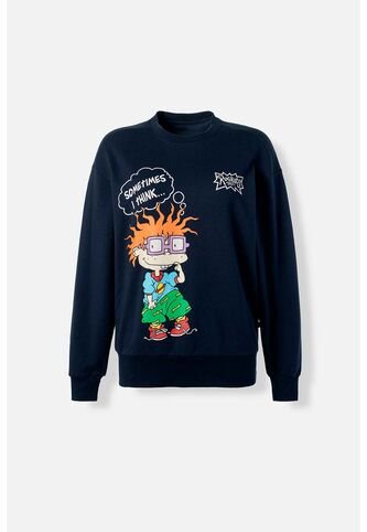 Buzo De Los Rugrats Cerrado Azul Para Mujer L Nickelodeon