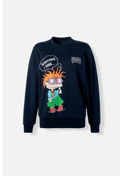 Buzo De Los Rugrats Cerrado Azul Para Mujer L