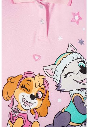 Camiseta Tipo Polo De Paw Patrol Rosada Para Niña 2T A 6T 2T