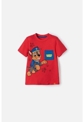 Camiseta De Paw Patrol Manga Corta Rojo Para Niño 2T A 5T 2T