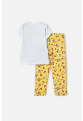 Pijama De Bob Esponja Pntalón Largo Amarillo Y Blanco Para Niña 6