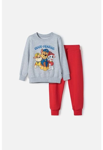 Conjunto De Paw Patrol Rojo Y Gris Jaspe Para Niño 2T A 6T 5T