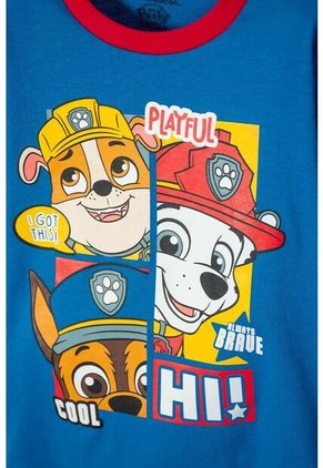 Pijama De Paw Patrol Con Pantalón Largo Azul Y Rojo Para Niño 2T A 6T 3T