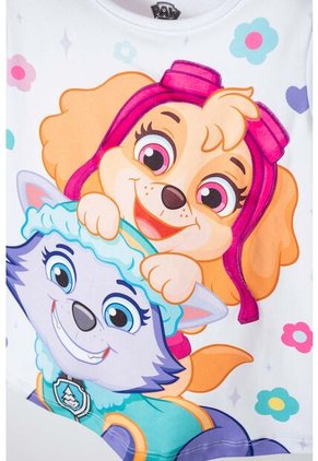 Camiseta De Paw Patrol Manga Corta Blanco Para Niña 2T A 5T 5T
