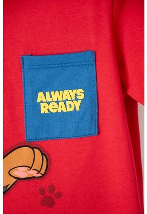 Camiseta De Paw Patrol Manga Corta Rojo Para Niño 2T A 5T 3T