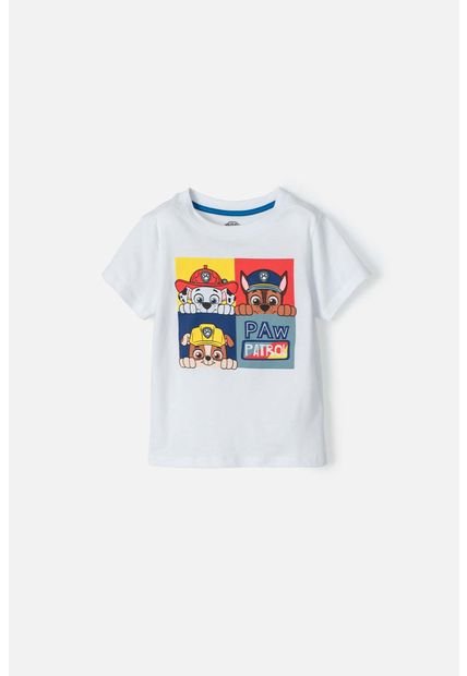 Camiseta De Paw Patrol Estampada Blanca Para Niño De 2T A 5T 3T