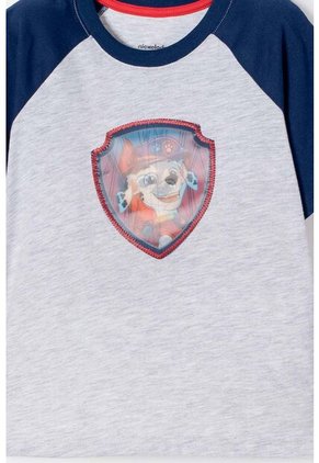 Camiseta De Paw Patrol Manga Corta Gris Para Niño 2T A 6T 4T