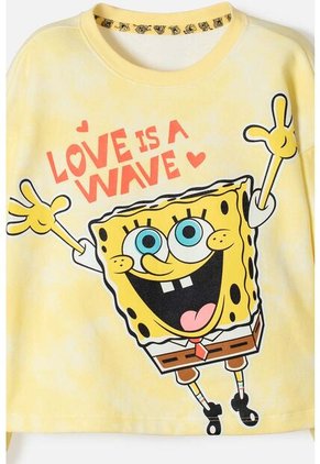 Buzo De Bob Esponja Cerrado Amarillo Para Niña 8