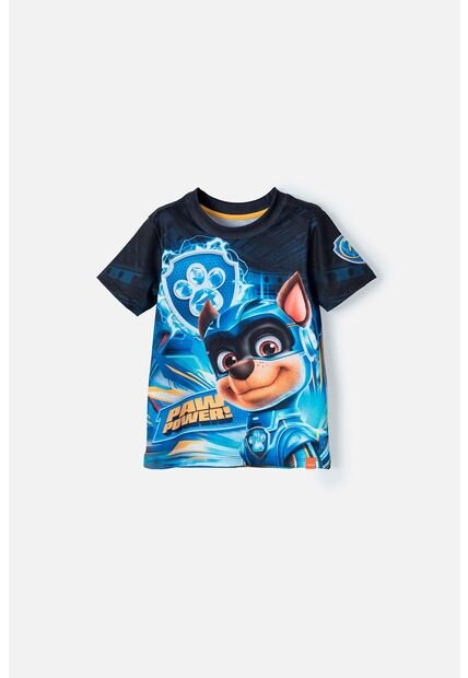 Camiseta De Paw Patrol Azul Manga Corta Para Niño 2T A 5T 5T