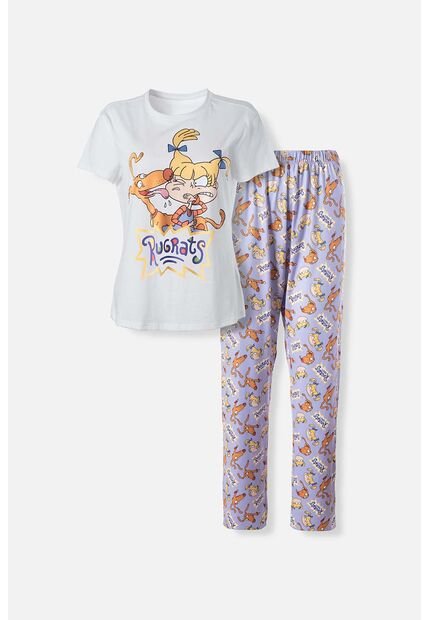 Pijama De Rugrats De Pantalón Largo Multicolor Para Mujer XL