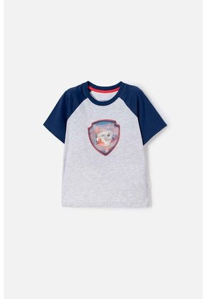 Camiseta De Paw Patrol Manga Corta Gris Para Niño 2T A 6T 3T