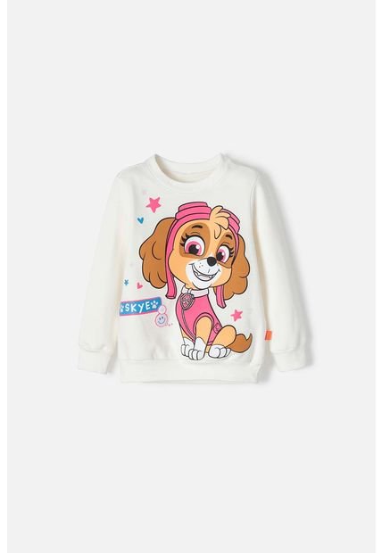 Buzo De Paw Patrol Cerrado Marfil Para Niña 2T A 5T 4T
