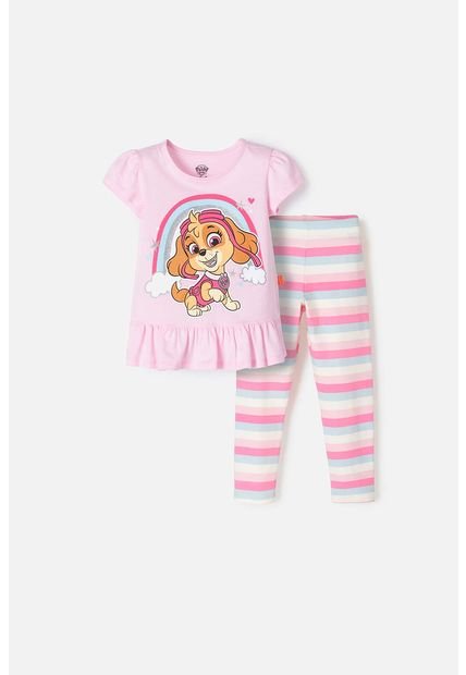 Conjunto De Paw Patrol Con Leggins Rosado Para Niña 2T A 5T 3T