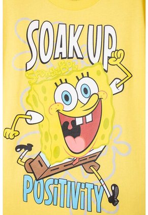 Camiseta De Bob Esponja Manga Corta Amarillo Para Niño 12