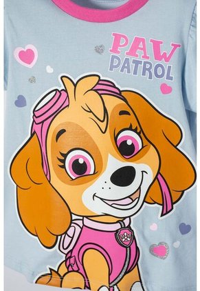 Pijama De Paw Patrol Azul Y Fucsia Manga Corta Para Niña 2T A 6T 4T
