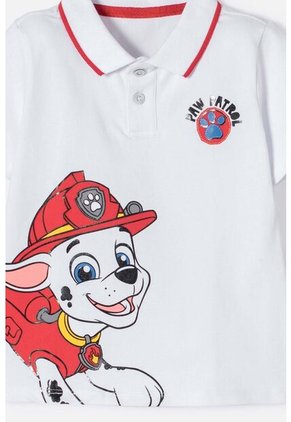 Camiseta Tipo Polo De Paw Patrol Blanco Para Niño 2T A 6T 4T