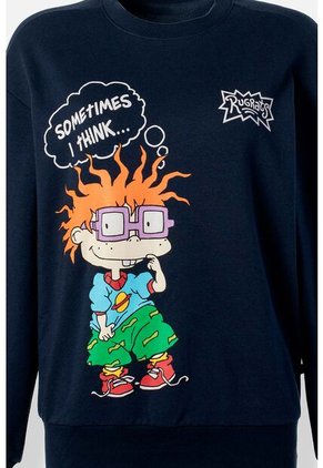 Buzo De Los Rugrats Cerrado Azul Para Mujer L