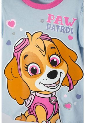 Pijama De Paw Patrol Azul Y Fucsia Manga Corta Para Niña 2T A 6T 4T