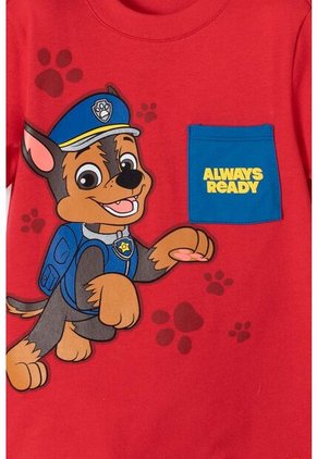 Camiseta De Paw Patrol Manga Corta Rojo Para Niño 2T A 5T 5T