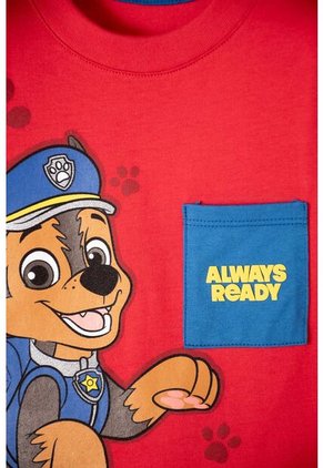 Camiseta De Paw Patrol Manga Corta Rojo Para Niño 2T A 5T 5T
