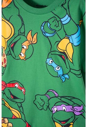 Camiseta De Las Tortugas Ninja Manga Corta Verde Para Niño 8