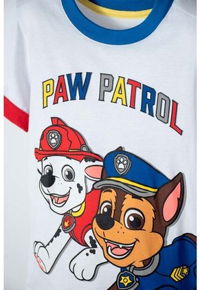 Conjunto De Paw Patrol Blanco Y Rojo De Manga Corta Para Niño 2T A 5T 5T