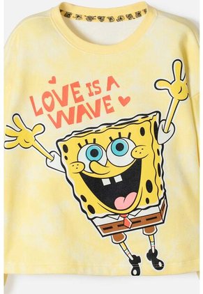 Buzo De Bob Esponja Cerrado Amarillo Para Niña 4