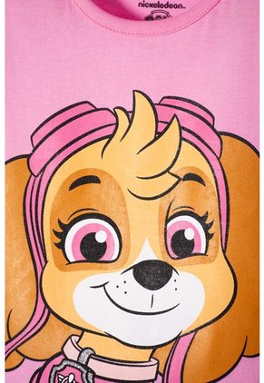 Camiseta De Paw Patrol Manga Corta Rosada Para Niña 2T A 6T 2T