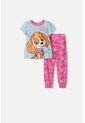 Pijama De Paw Patrol Azul Y Fucsia Manga Corta Para Niña 2T A 6T 5T de Nickelodeon