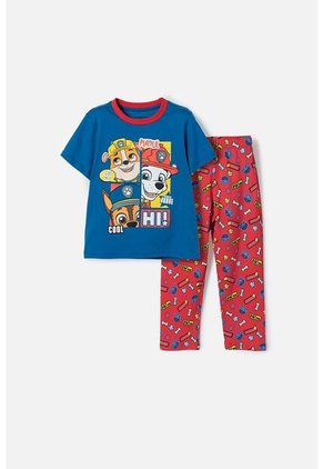 Pijama De Paw Patrol Con Pantalón Largo Azul Y Rojo Para Niño 2T A 6T 5T