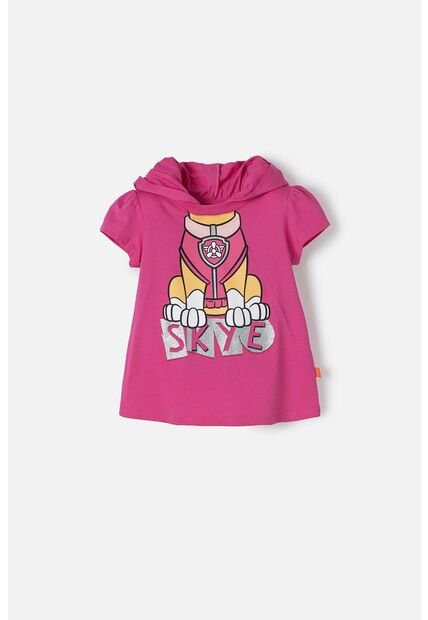 Camiseta De Paw Patrol Fucsia Con Capucha Para Niña 2T A 5T 5T