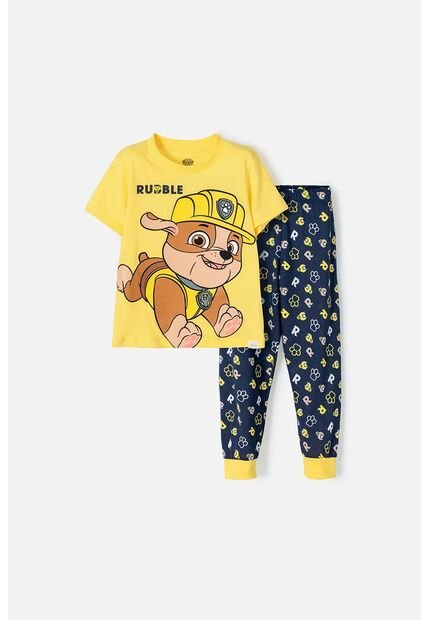 Pijama De Paw Patrol De Pantalón Largo Amarilla Y Azul Para Niño 2T A 5T 5T