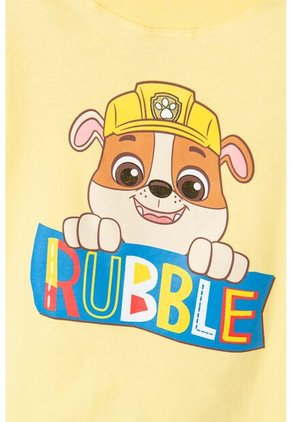 Camiseta De Paw Patrol Estampada Amarilla Para Niño De 2T A 5T 5T