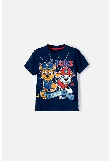 Camiseta De Paw Patrol Estampada Azul Para Niño De 2T A 5T 5T
