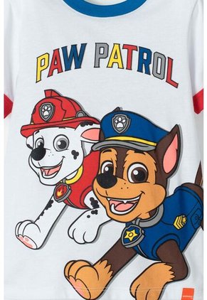 Conjunto De Paw Patrol Blanco Y Rojo De Manga Corta Para Niño 2T A 5T 3T