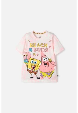 Camiseta De Bob Esponja Manga Corta Coral Para Niña 4 Nickelodeon