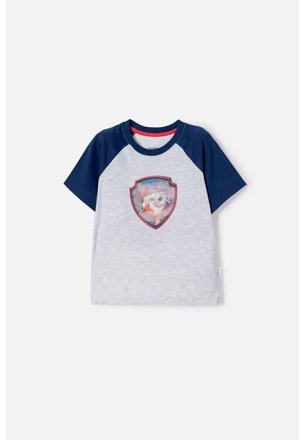 Camiseta De Paw Patrol Manga Corta Gris Para Niño 2T A 6T 3T