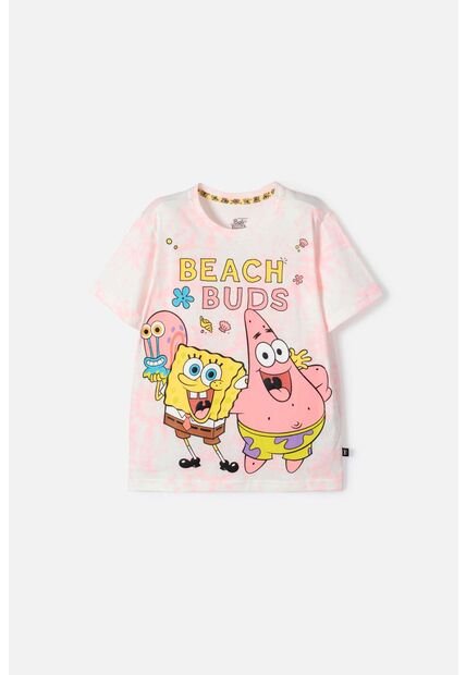 Camiseta De Bob Esponja Manga Corta Coral Para Niña 4