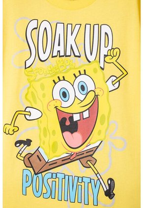 Camiseta De Bob Esponja Manga Corta Amarillo Para Niño 12