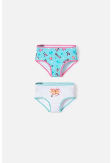 Pack X2 Panties De Paw Patrol Blanco Y Turquesa Para Niña 2T A 6T 4T