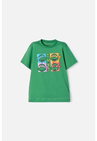 Camiseta De Tortugas Ninja Manga Corta Verde Para Niño 12 Nickelodeon