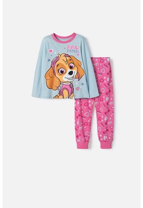 Pijama De Paw Patrol Manga Larga Multicolor Para Niña 2T A 5T 3T