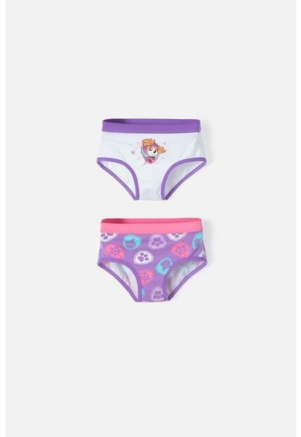 Pack X2 Panties Paw Patrol Blanco Y Morado Para Niña De 2T A 5T 2T