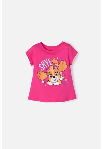 Camiseta De Niña, Manga Corta Fucsia De Paw Patrol 4T Nickelodeon