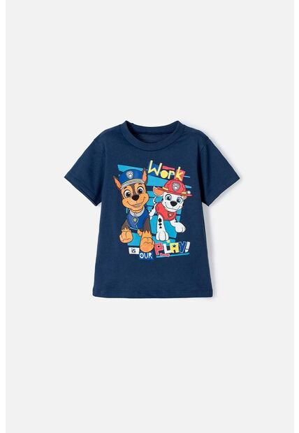 Camiseta Paw Patrol Manga Corta Azul Para Niño 2T A 5T 4T